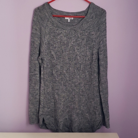 Sonoma Gray Knit Crew Neck Sweater
